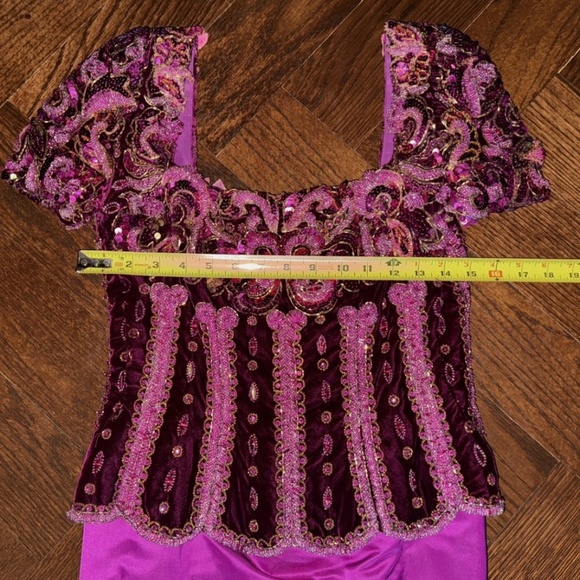 VINTAGE - UNBRANDED Hot Pink Fuchsia Long Dress Evening Gown Size 0-2 - Picture 7 of 11